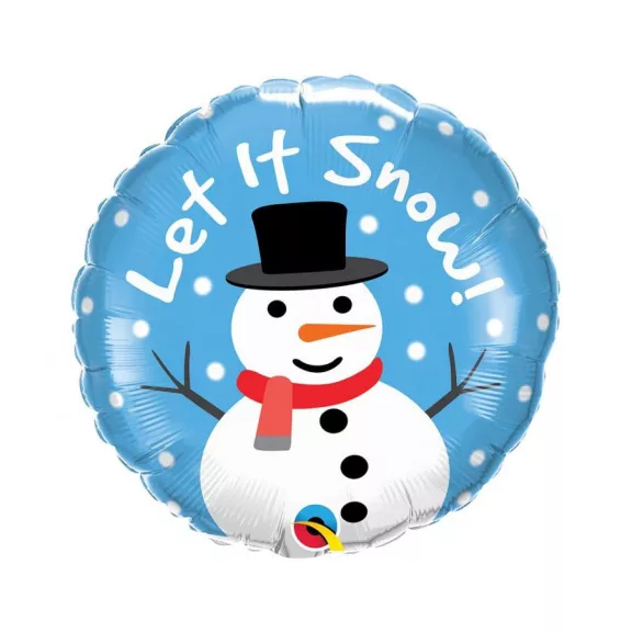 Hóember Let It Snow fólia lufi 46 cm Hóember Let It Snow fólia lufi 46 cm