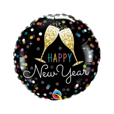 Pezsgős poharak HNY fólia lufi 46 cm