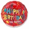 Happy Birthday Streamers Red fólia lufi 46 cm (WP)