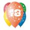 Happy Birthday 18 Star léggömb, lufi 5 db-os 12 inch (30cm)