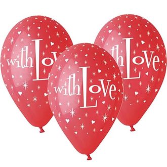 Szerelem With Love léggömb, lufi 5 db-os 12 inch (30 cm)