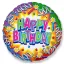 Happy Birthday Streamers fólia lufi 46 cm (WP)