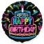 Happy Birthday Neon fólia lufi 46 cm (WP)