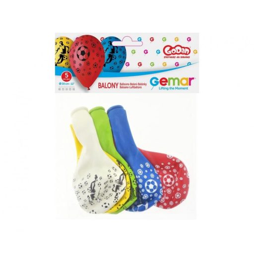 Focis Soccer léggömb, lufi 5 db-os 12 inch (30 cm)