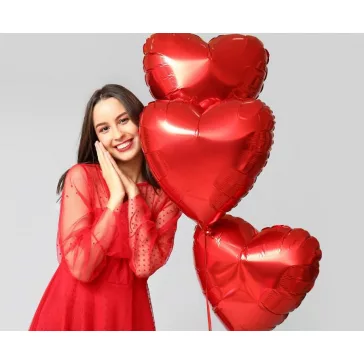 Szív Red jumbo fólia lufi 77 cm (WP)