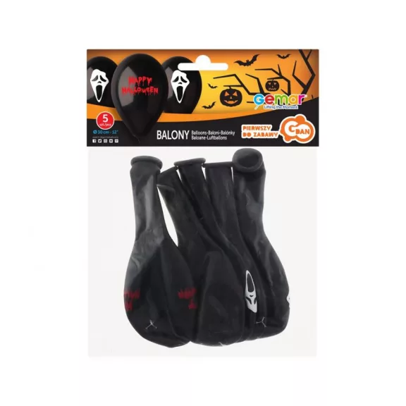 Halloween Scary léggömb, lufi 5 db-os 12 inch (30 cm)