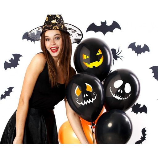 Halloween Faces léggömb, lufi 3 db-os 12 inch (30 cm)