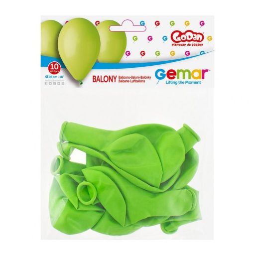 Zöld Pistachio léggömb, lufi 10 db-os 10 inch (26 cm)
