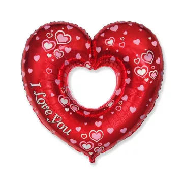Szív Fancy fólia lufi 36 cm (WP)