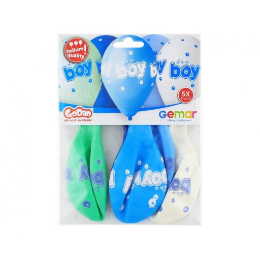 It's a Boy Blue léggömb, lufi 5 db-os 13 inch (33 cm)