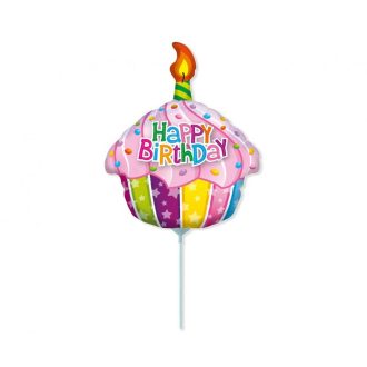 Happy Birthday Muffin mini fólia lufi (WP)