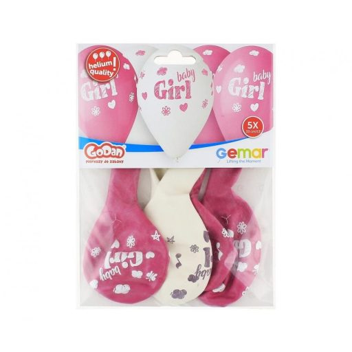 Baby Girl léggömb, lufi 5 db-os 13 inch (33 cm)