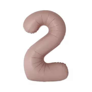 Matt rózsaszín 2-es Vintage szám fólia lufi 76 cm (WP)