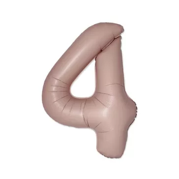 Matt rózsaszín 4-es Vintage szám fólia lufi 76 cm (WP)