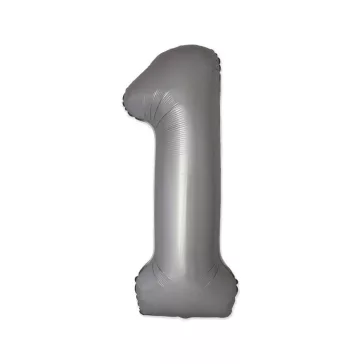 Matt ezüst 1-es Moonlight szám fólia lufi 76 cm (WP)