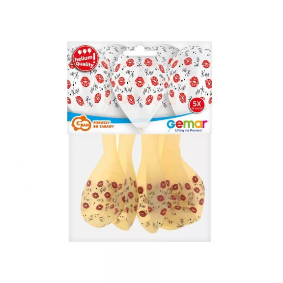 Csók Red léggömb, lufi 5 db-os 13 inch (33cm)