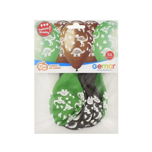 Dinosaur Stegosaurus, Dinoszaurusz léggömb, lufi 5 db-os 13 inch (33 cm)