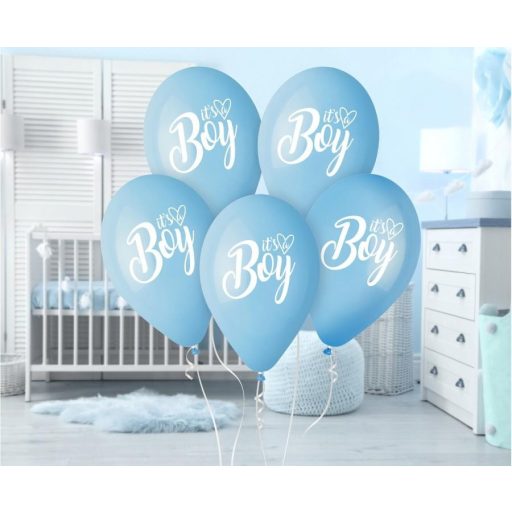 It's a Boy Blue léggömb, lufi 5 db-os 13 inch (33 cm)