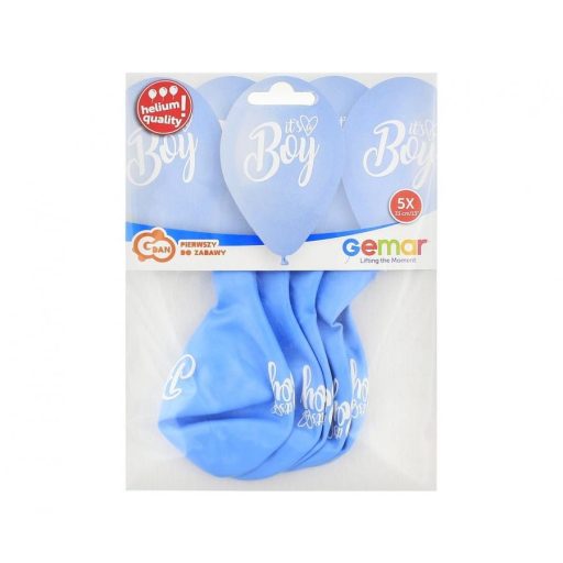It's a Boy Blue léggömb, lufi 5 db-os 13 inch (33 cm)