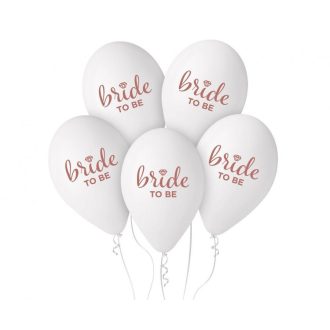 Bride To Be White léggömb, lufi 5 db-os 13 inch (33cm)