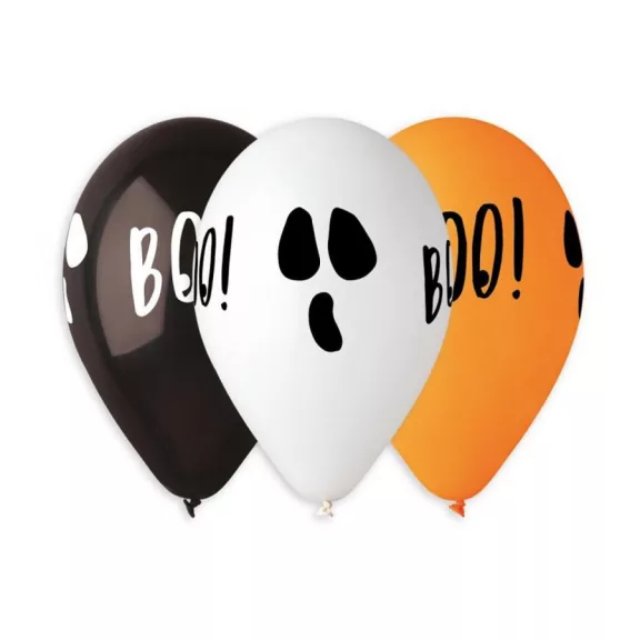 Halloween BOO léggömb, lufi 5 db-os 12 inch (30 cm) Halloween BOO léggömb, lufi 5 db-os 12 inch (30 cm)