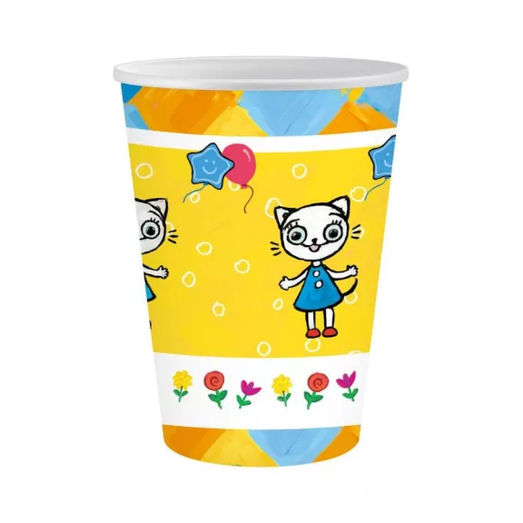 Cicás Kitty Kitten papír pohár 6 db-os 250 ml Cicás Kitty Kitten papír pohár 6 db-os 250 ml