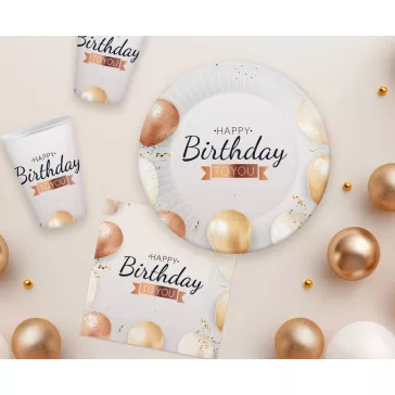 Happy Birthday Balloon papírtányér 6 db-os 18 cm