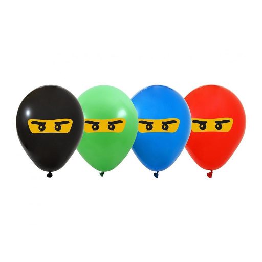 Nindzsa Mask léggömb, lufi 5 db-os 12 inch (30 cm)