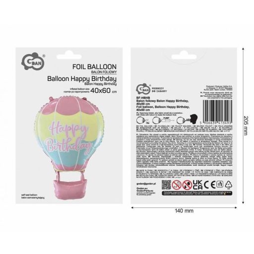 Happy Birthday Balloon fólia lufi 60 cm