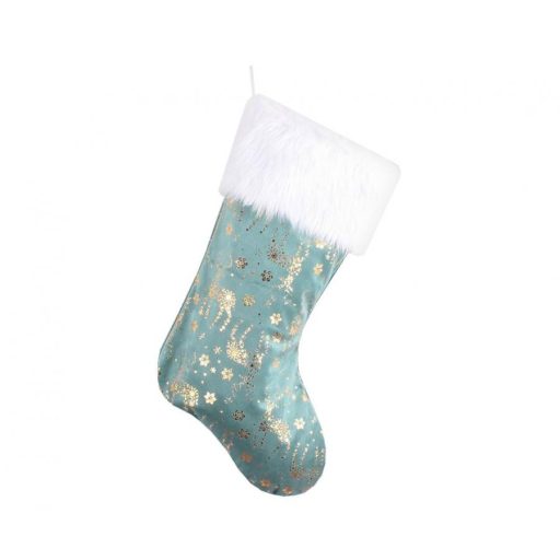 Rénszarvas Frosty Blue karácsonyi kandalló zokni, csizma 49 cm