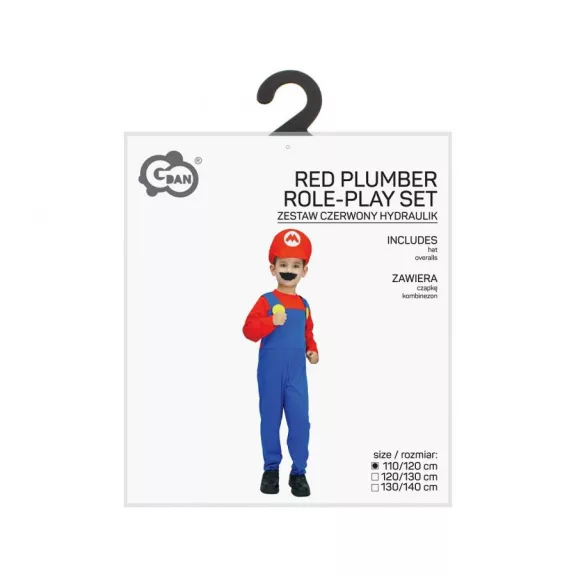 Vízvezeték szerelő Red jelmez 110/120 cm