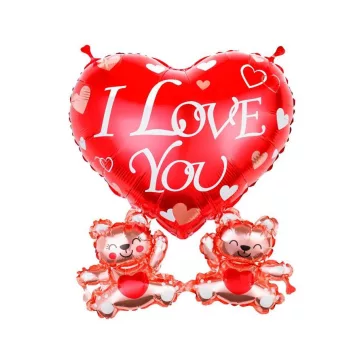 Szerelem Teddy Bears fólia lufi 48 cm