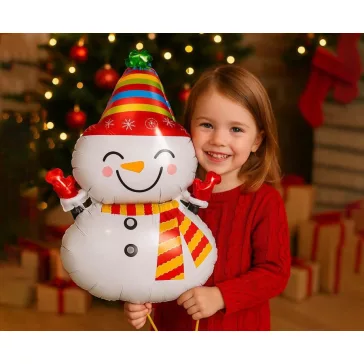 Hóember Happy fólia lufi 81 cm