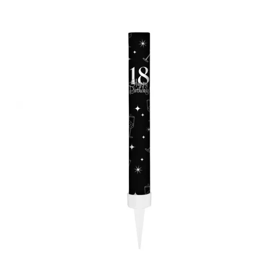 Fekete Happy Birthday 18 Black torta tűzijáték 12 cm 1 db-os Fekete Happy Birthday 18 Black torta tűzijáték 12 cm 1 db-os