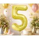 Arany 5-ös Light Gold szám fólia lufi 85 cm Arany 5-ös Light Gold szám fólia lufi 85 cm
