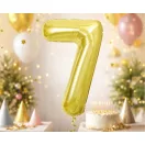 Arany 7-es Light Gold szám fólia lufi 85 cm Arany 7-es Light Gold szám fólia lufi 85 cm