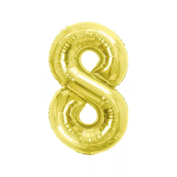 Arany 8-as Light Gold szám fólia lufi 85 cm Arany 8-as Light Gold szám fólia lufi 85 cm