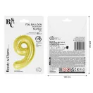 Arany 9-es Light Gold szám fólia lufi 85 cm