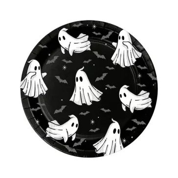 Halloween Ghost papírtányér 6 db-os 18 cm