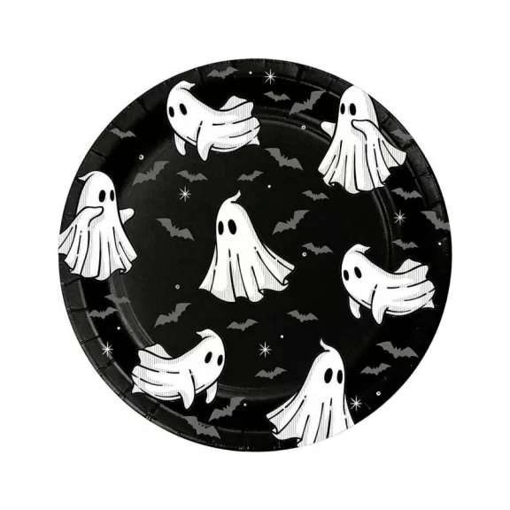 Halloween Ghost papírtányér 6 db-os 18 cm Halloween Ghost papírtányér 6 db-os 18 cm