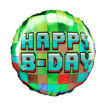 Happy Birthday Pixel fólia lufi 46 cm