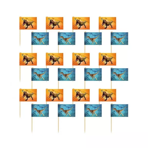 Dinoszaurusz T-Rex díszítő pálca 24 db-os Dinoszaurusz T-Rex díszítő pálca 24 db-os