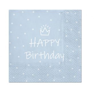 Happy Birthday Kék Light Blue szalvéta 20 db-os 33x33 cm