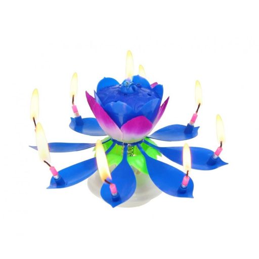 Kék virág Blue zenélő tortagyertya szett