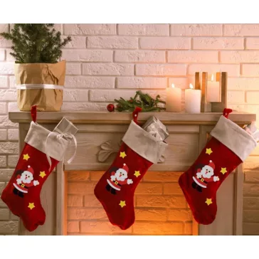 Karácsonyi St. Nicholas kandalló zokni, csizma 40 cm