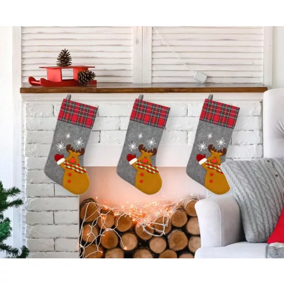 Karácsonyi Reindeer kandalló zokni, csizma 51 cm