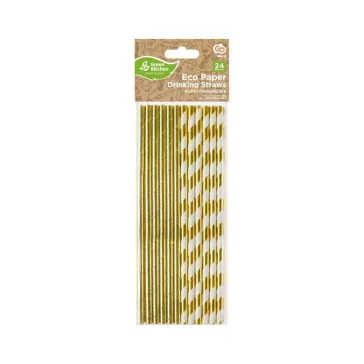 Arany Mix papír szívószál 24 db-os
