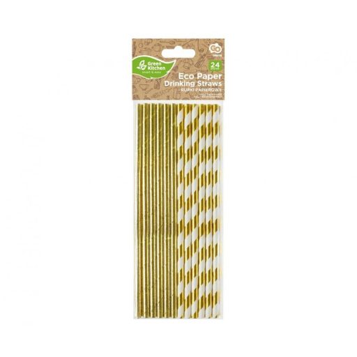Arany Mix papír szívószál 24 db-os
