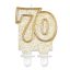 Arany csillámos 70-es Gold tortagyertya, számgyertya