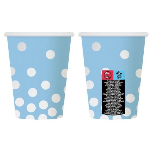 Pöttyös Silver Dots Blue papír pohár 6 db-os 270 ml
